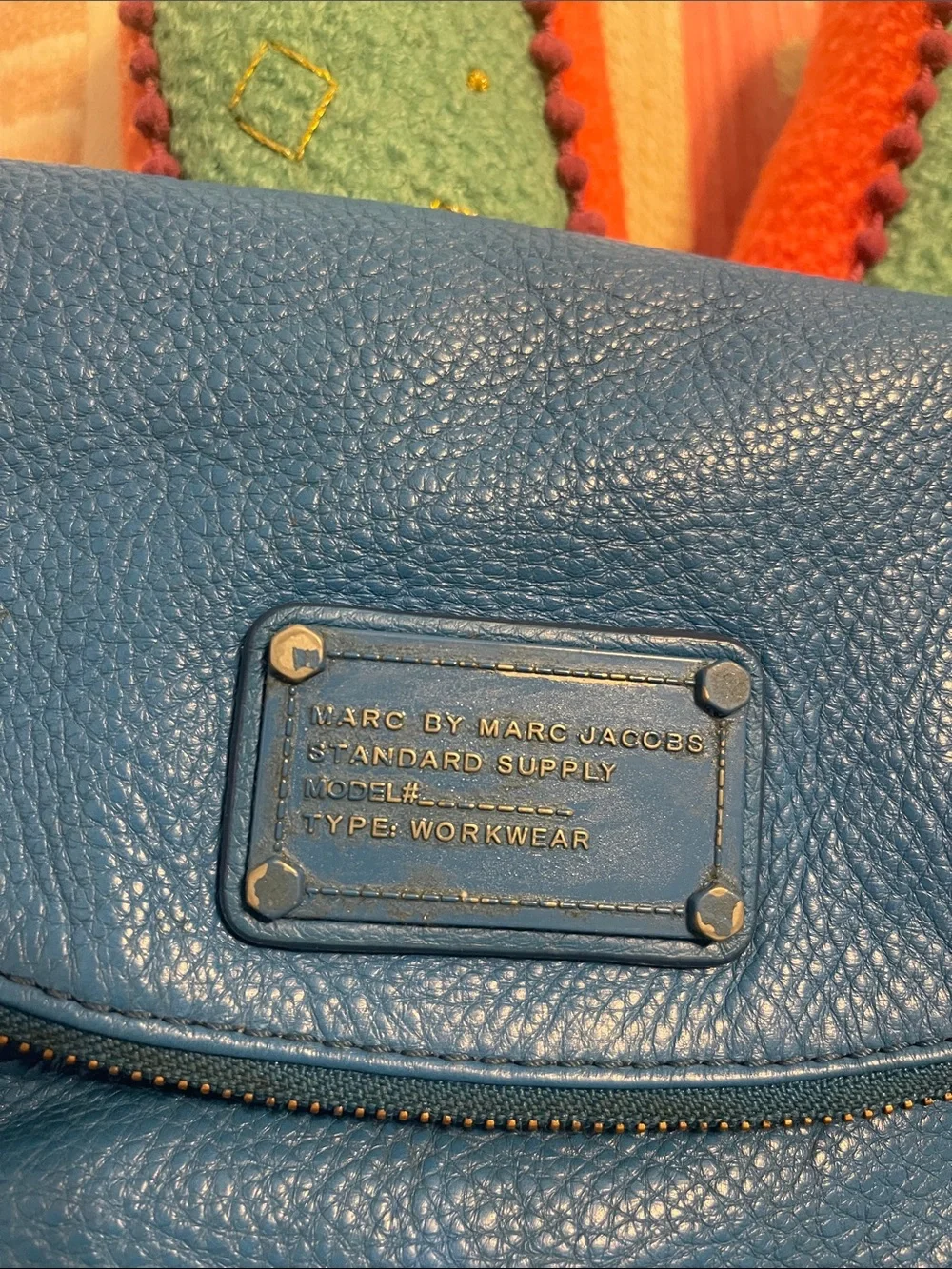 Marc by Marc Jacobs Blue Pebbled Leather Hobo